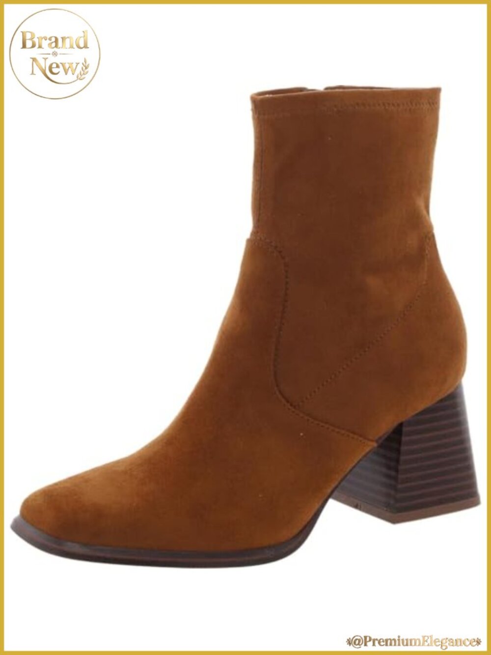 Slouchy Suede Ankle Bootie with Block Heel and Zip Closure